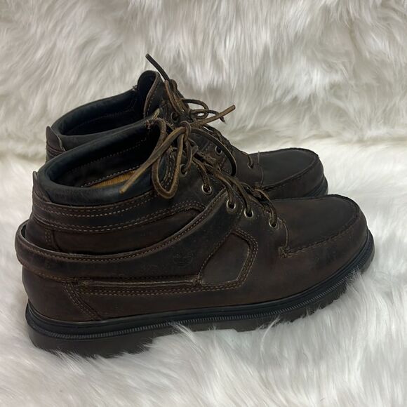 Timberland Leather Hiking Boots GoreTex Waterproof Brown MENS 10 B27 - Picture 6 of 12
